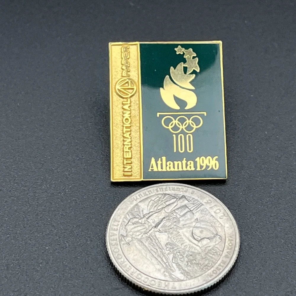 1996 Atlanta Olympics International Paper‎ Sponsor Lapel Hat Pin